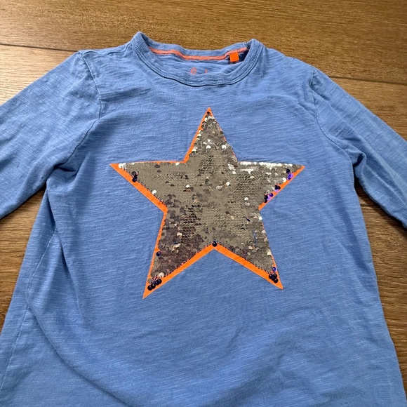 Mini Boden Girls Flip-Sequin Star Long Sleeve Shirt, Fall, School, Preppy, 6-7Y - Picture 3 of 11